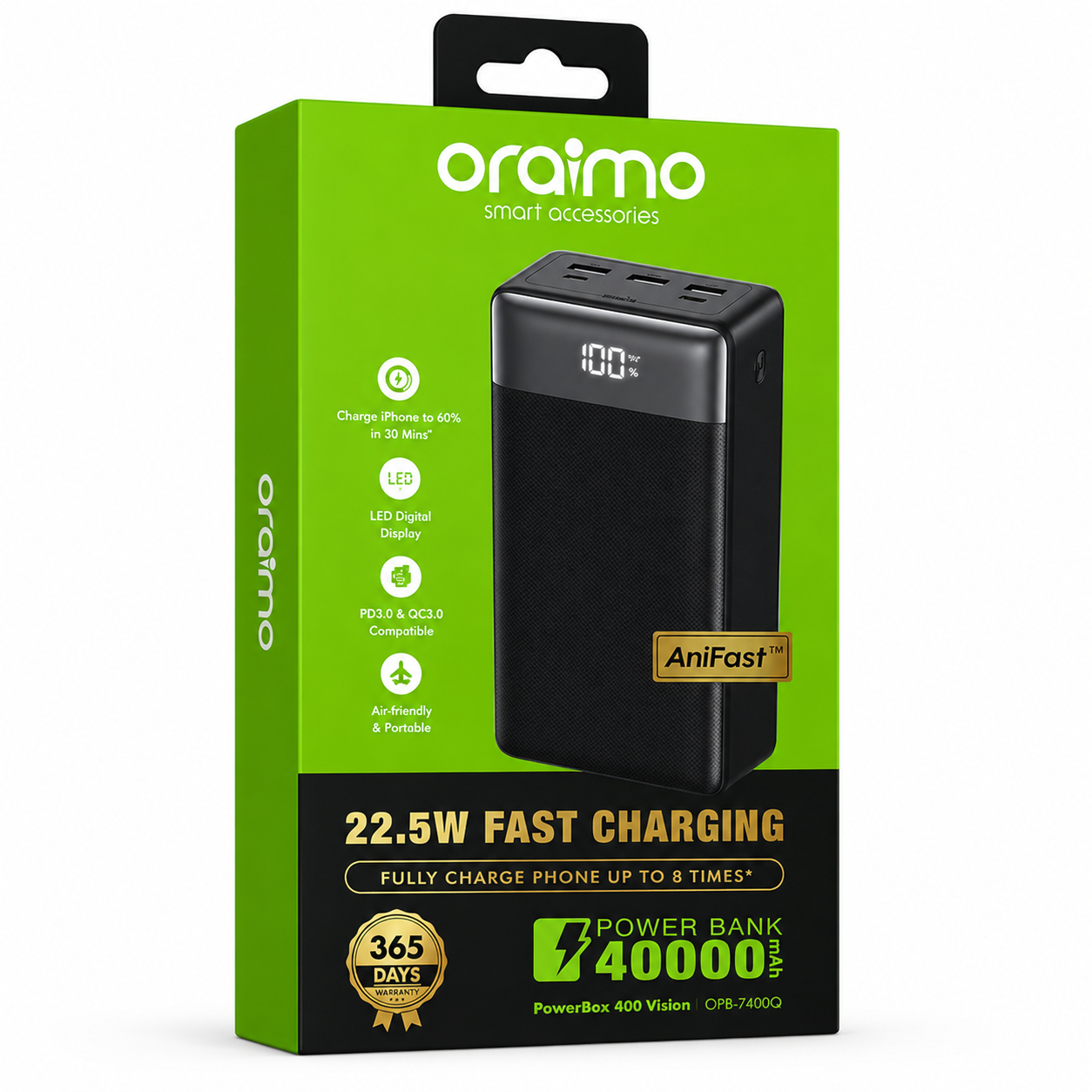 Oraimo high-capacity USB-C power bank